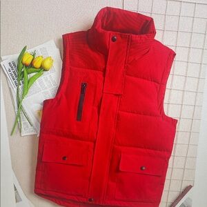 Women's Red Quilted Vest
